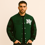 Marcus | Varsity Strickfleecejacke – Dunkelgrün