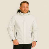 Fabian | Herren-Windjacke mit Kapuze – Elfenbeinweiß