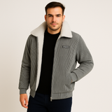 Ralph | Herren Cordjacke – Zeitlose warme Winterjacke – Dunkelgrau