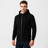 Leo | Warme Wattierte Jacke mit Kapuze – Schwarz