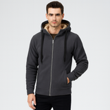 Leo | Warme Wattierte Jacke mit Kapuze – Grau