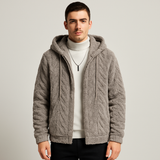 Calum | Einfarbige Fleecejacke mit Kapuze für Herren – Hellgrau