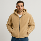 Falko | Fleecegefütterte Winterjacke mit Kapuze für Herren – Kurkuma