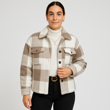 Lydia | Klassischer Teddy-Wintermantel mit Knopfleiste – Khaki