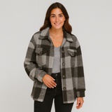Clara | Stilvolle Strickjacke für Damen mit Knöpfen – Grau