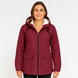 Greta | Damen Übergangsjacke mit Reißverschluss, Kapuze und Taschen – Karmesinrot