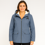 Greta | Damen Übergangsjacke mit Reißverschluss, Kapuze und Taschen – Himmelblau