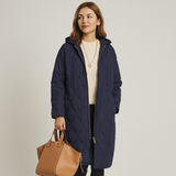 Lorelei | Damen Stepp-Winterjacke Plus Size mit Kapuze und Praktischem Reißverschluss – Marineblau