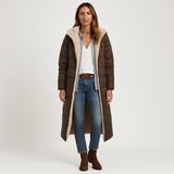 Amara | Wendbarer Wintermantel mit flauschiger Kapuze für Damen – Khaki