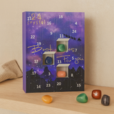 CrystalTreasures | Edelstein-Adventskalender mit 24 Naturkristallen – Lila