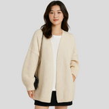 Evienne | Dicker Strick-Wintercardigan – Beige
