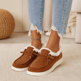 Élise | Kuschelige Winterschuhe aus Cord mit Fellfutter – Braun