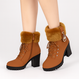 Elvira | Warme, pelzgefütterte, elegante Stiefel – Braun