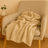 Gemütliche Überwurfdecke mit Sonnenschliff – Beige