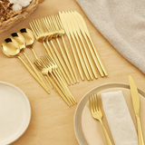 Sterling | 30-teiliges goldenes Edelstahl-Besteckset – Gold