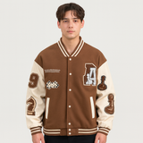 Baseball-Bomberjacke im Colorblock-Design für Herren – Schwarz
