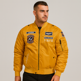 Lässige Piloten-Bomberjacke für Herren – Gelb