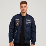 Lässige Piloten-Bomberjacke für Herren – Dunkelblau