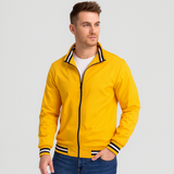 Herren-Bomberjacke mit gestreiftem Besatz – Gelb