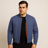 Bomberjacke für Herren im klassischen Design – Zeitloser Reißverschluss-Stil – Marineblau