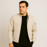 Lässige Herrenjacke mit Stehkragen – Beige