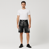 Kurze Wildbock Lederhose Hein – Schwarz