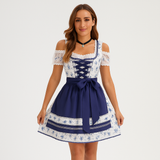 Dirndl Damen Festlich – Hochwertiges Trachtenkleid – Blau Weiß