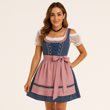 Dirndl Damen Festlich – Hochwertiges Trachtenkleid – Dunkelblau Rosa