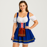 Kurzes Dirndl Kleid – Bayerisches Trachtenkleid für Frauen – Blau
