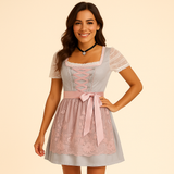 Dirndl Damen Festlich – Hochwertiges Trachtenkleid – Hellblau Rosa