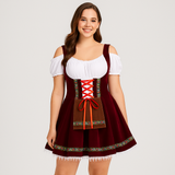 Kurzes Dirndl Kleid – Bayerisches Trachtenkleid für Frauen – Rot