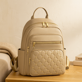 Rucksack im lässigen Stil mit großem Fassungsvermögen – leicht und robust mit verstellbarem Riemen und mehreren Taschen – Khaki