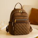 Rucksack im lässigen Stil mit großem Fassungsvermögen – leicht und robust mit verstellbarem Riemen und mehreren Taschen – Braun