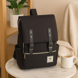 Robuste Outdoor-Tasche für Damen und Herren mit Laptop-Aufbewahrung – Schwarz