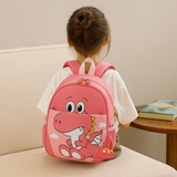 Süßer Cartoon-Dinosaurier-Rucksack – Leichte und atmungsaktive Schultasche für Kinder – Rosa Dinosaurier