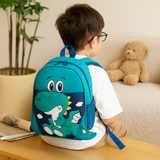 Süßer Cartoon-Dinosaurier-Rucksack – Leichte und atmungsaktive Schultasche für Kinder – Grüner Dinosaurier