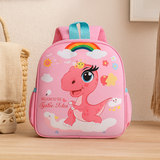 Trendiger Schulrucksack für Kinder – Cooler Dinosaurier-Print, leicht & robust – Rosa Dinosaurier