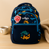 Süßer Rucksack mit Cartoon-Katze und Panda – Kinder-Schultasche für Mädchen mit gepolsterten Trägern – Dunkelblau