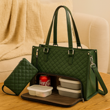 Isolierte 2-in-1-Lunch- und Reisetasche – Auslaufsichere Kühltasche mit Staufach – Dunkelgrün