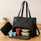 Isolierte 2-in-1-Lunch- und Reisetasche – Auslaufsichere Kühltasche mit Staufach – Schwarz