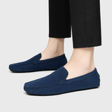 Jersey-Loafer für Herren – Business-Schlupfschuhe – Blau