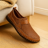 Herren-Loafer – Outdoor-Schlupfschuhe mit Gummisohle – Hellbraun