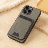 Luxus PU Lederetui – Kartenhalter & Standfunktion – Grau