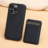 Magnetische iPhone-Brieftaschenhülle aus PU-Leder – Abnehmbares 2-in-1-Design mit Kartenfächern – Blau