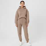 Ultimatives Komfort-Set aus Hoodie und Jogginghose – Gemütliche 2-teilige Loungewear für Frauen – Khaki