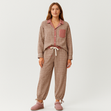Viktoria – 2-teiliges, lässiges Pyjama-Set für Damen – Weicher und lässiger Schlafanzug – Braun