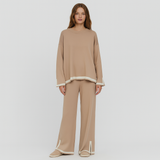 Elastisches Strick-Lounge-Set – Khaki