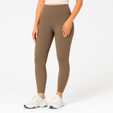 Yoga-Leggings mit hohem Bund für Damen – schweißableitende und dehnbare Sportbekleidung – Kaffee