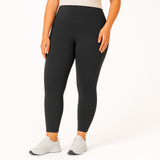 Yoga-Leggings mit hohem Bund für Damen – schweißableitende und dehnbare Sportbekleidung – Schwarz