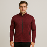 Caleb Eleganter Stretch-Cardigan – Karmesinrot